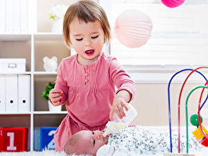 Fonds d'écran Deux Petites filles Bébé enfant