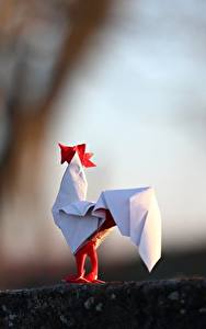 Hintergrundbilder Hahn Origami Papier