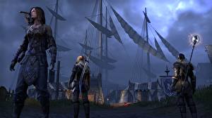 Sfondi desktop Navi Guerrieri The Elder Scrolls The Elder Scrolls Online Notte gioco Fantasy Grafica_3D