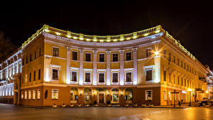 Pictures Odessa Ukraine Building Night Cities