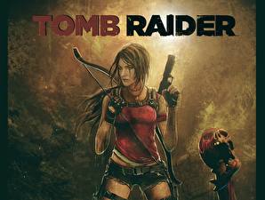 Sfondi desktop Arciere Pistole Teschio Tomb Raider 2013 Guerrieri Lara Croft gioco Ragazze