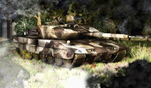 Bakgrundsbilder på skrivbordet Stridsvagnar Målade Leopard 2 Leopard 2 3D_grafik