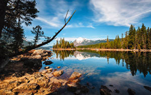 Fonds d'écran Photographie de paysage États-Unis Lac Pierres Ciel Forêt Washington Lake Wenatchee Nature