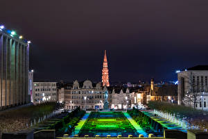 Bakgrunnsbilder Belgia Hus Parker Monument Natt Brussels Byer