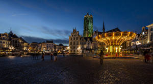 Bakgrunnsbilder Belgia Hus Natt Julelys Gate Mechelen Antwerp Byer