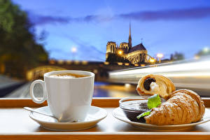 Image Coffee Croissant Fruit preserves Cup Food