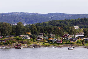 Picture Norway Building River Pier Ship Oslo Nakkholmen Island Oslo