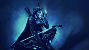 Papel de Parede Desktop Drow Ranger Arqueiros Guerreiro Máscara DOTA 2 Jogos Fantasia Meninas