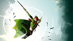 Sfondi desktop DOTA 2 Windrunner Guerriero Arciere Elfo gioco Fantasy Ragazze