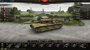 Sfondi desktop World of Tanks Pistola semovente T28 Concept in the hangar gioco