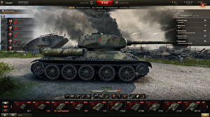 Sfondi desktop World of Tanks Carro armato T-34 T-34-85 in the hangar Videogiochi