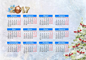 Sfondi desktop 2017 Calendario Albero di Natale Palle Russi