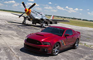 Bakgrunnsbilder Ford Et fly Mørk rød 2013 Mustang SR P51 automobil