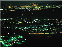 SO7743 : Night view from the Malvern Hills to Worcester and Droitwich by Bob Embleton