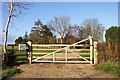 SP0902 : Closed gate to Quarry Farm, Poulton. by Jonathan Billinger