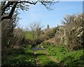 SH3870 : Ford across Afon Gwna below the ruins of Pen-y-bont by Eric Jones