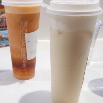 Thai Milk Tea with Crystal Boba, Jasmine Milk Tea with Cheese Foam