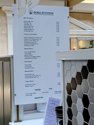 Photo of Boba Station - Riverside, CA, US. the menu for the restaurant