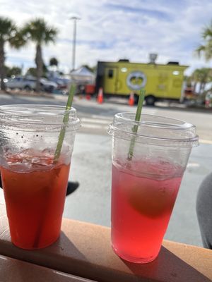 Photo of Pucker Up Old Skool Lemonade - Cocoa, FL, US. Dragon fruit lemonade and strawberry lemonade