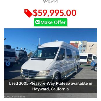 The website says make an offer their class B 2005 pleasure way was  priced at $59, 000.$15,000 overpriced  I made an offer