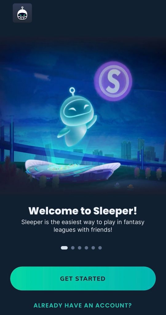 Sleeper's sign-up page. 