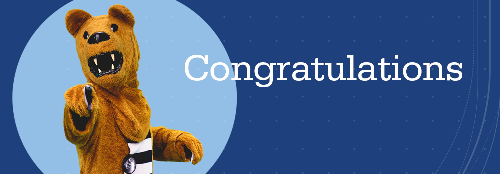 nittany lion mascot says congratulations 