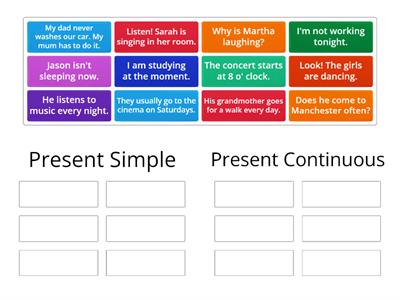 Present Simple vs. Present Continuous