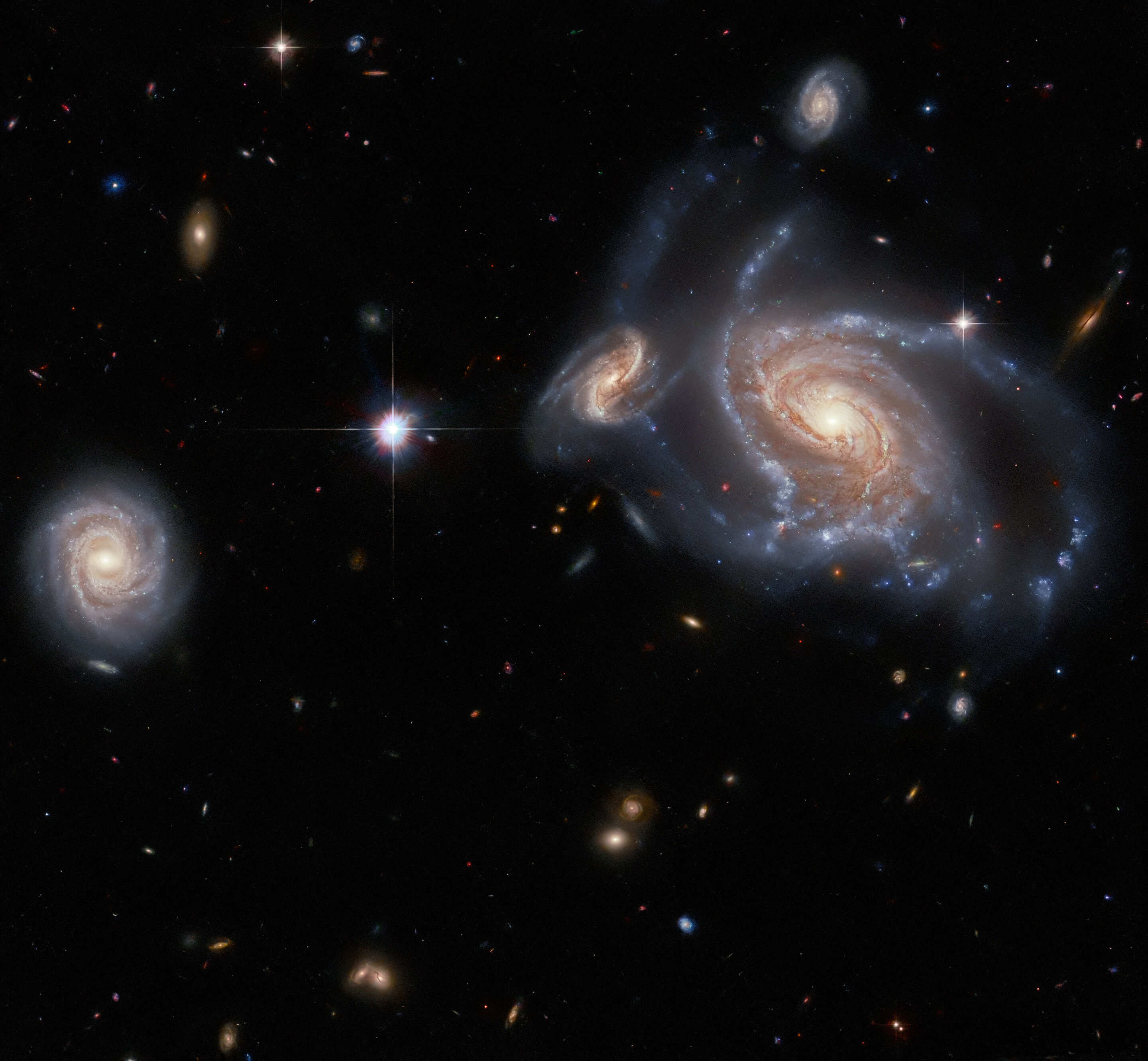 Hubble captures throng of spiral galaxies