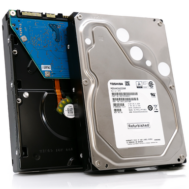 Toshiba MD04 MD04ACA200NR 2TB 7.2K RPM SATA 6Gb/s Desktop 3.5in Recertified Hard Drive front and back