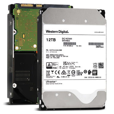 Western Digital Ultrastar DC HC520 HUH721212ALE600 0F29612 12TB 7.2K RPM SATA 6Gb/s 512e Power-Disable 3.5in Recertified Hard Drive