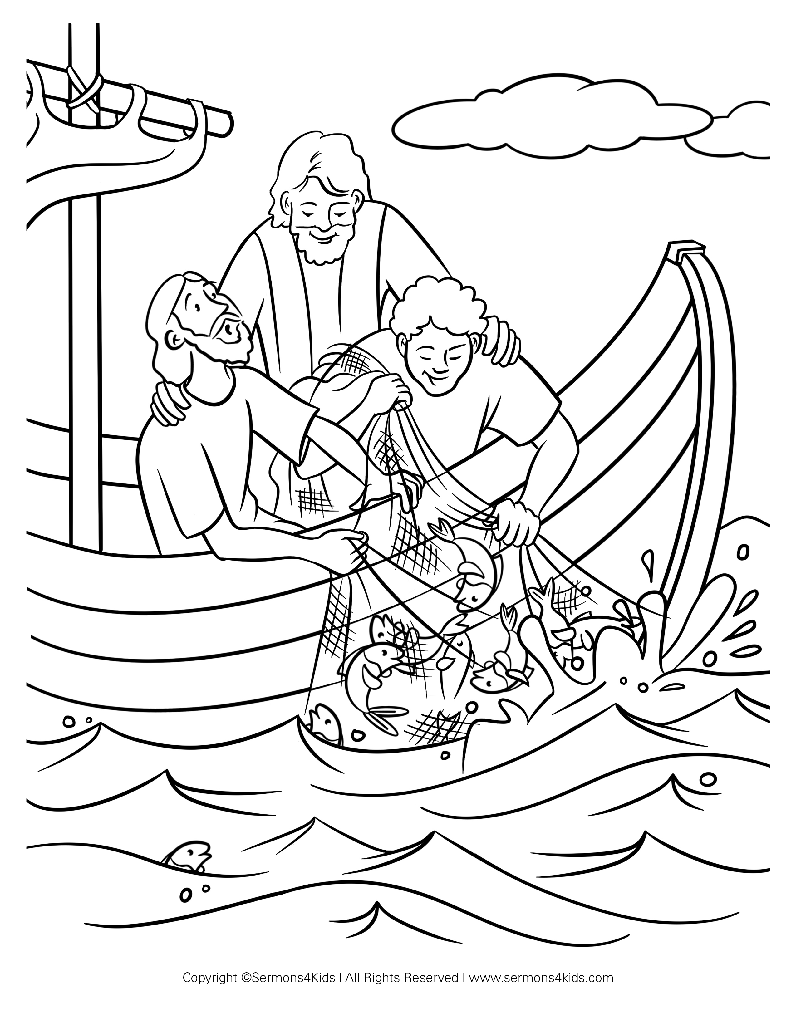 Jesus Calls His Disciples Coloring Page