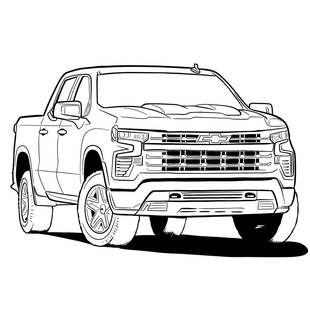 How to draw a 2022 Chevy Silverado