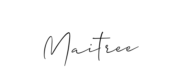 Use a signature maker to create a handwritten signature online. With this signature software, you can design (Allison_Script) your own signature for name Maitree. Maitree signature style 2 images and pictures png