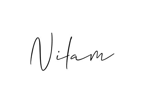 Make a beautiful signature design for name Nilam . With this signature (Allison_Script) style, you can create a handwritten signature for free. Nilam  signature style 2 images and pictures png