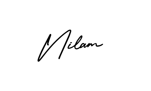 Create a beautiful signature design for name Nilam . With this signature (AmerikaSignatureDemo-Regular) fonts, you can make a handwritten signature for free. Nilam  signature style 3 images and pictures png