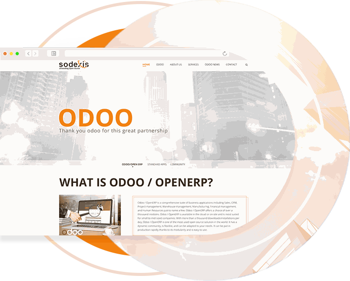 Odoo text and image block