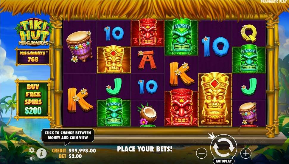 Tiki Hut Megaways slot gameplay