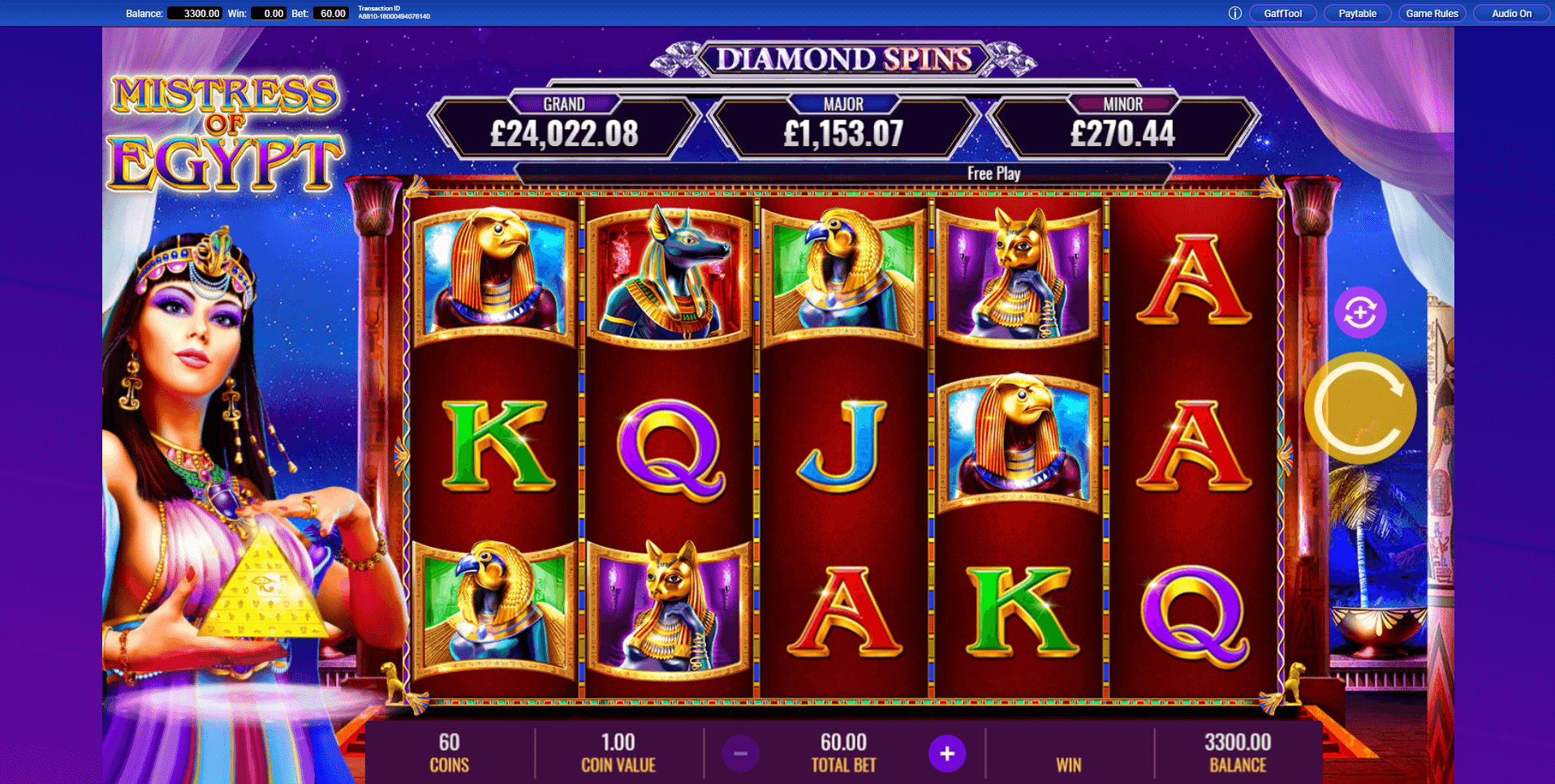 Mistress of Egypt Diamond Spins slot play free