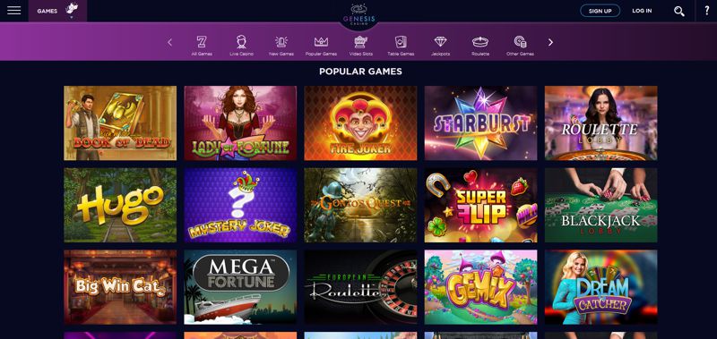 Genesis Casino Games