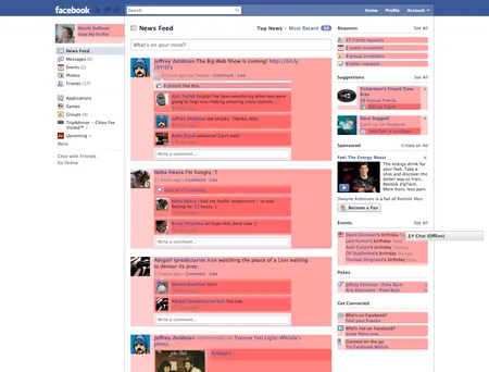 The media object highlighted in red on the facebook homepage