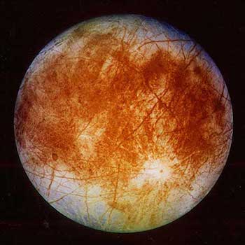 Image of Jupiter's moon Europa.