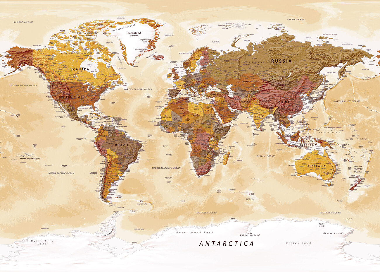 Mapa de An Aesthetic Political Map of the World ǀ Mapas de ciudades y ...