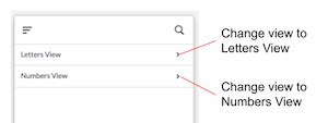 Change view to Letters View or Numbers View