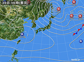 実況天気図(2024年11月30日)