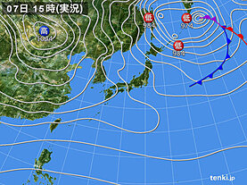 実況天気図(2024年12月07日)