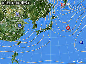 実況天気図(2024年12月08日)