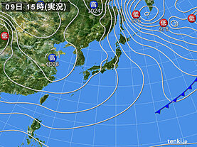 実況天気図(2024年12月09日)