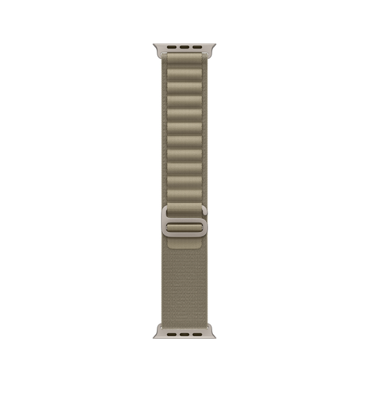 Olive Alpine Loop band, two-layer woven textile with loops and titanium G-hook closure