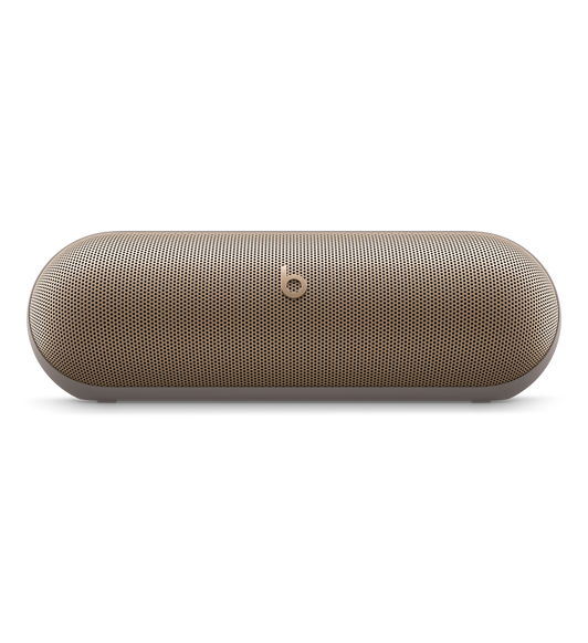 Parte frontal de la bocina Beats Pill con Bluetooth® color champaña con inclinación de 20 grados hacia arriba para proyectar mejor el sonido.