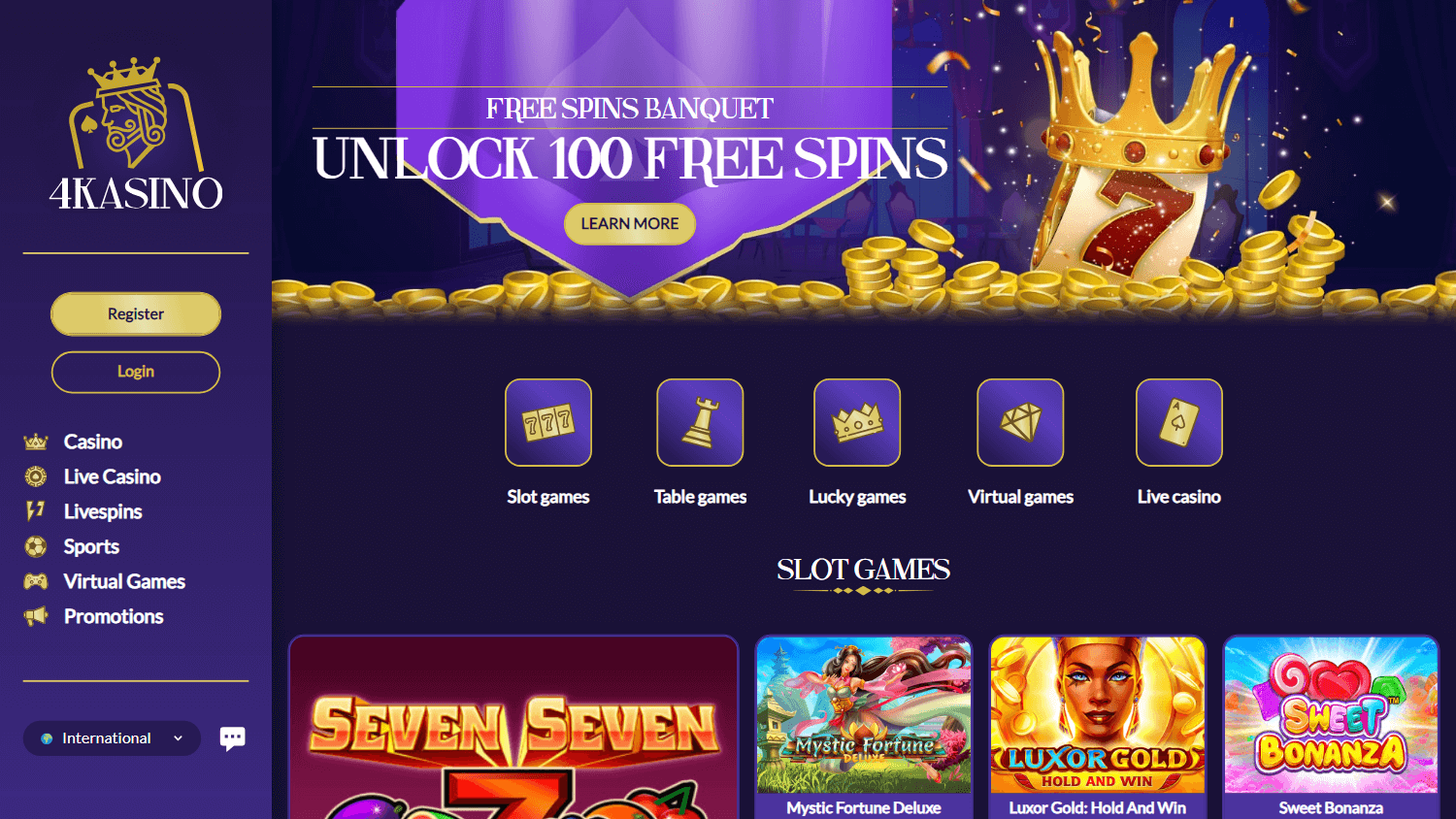 4kasino_casino_homepage_desktop